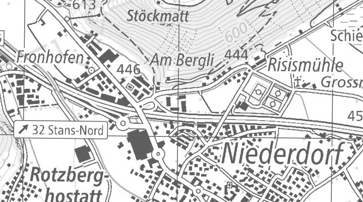 Kartenausschnitt: Mühlebachstrasse 3, 6370 Stans