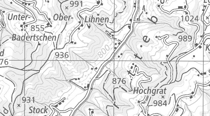 Kartenausschnitt: 3551 Schinznach-Bad