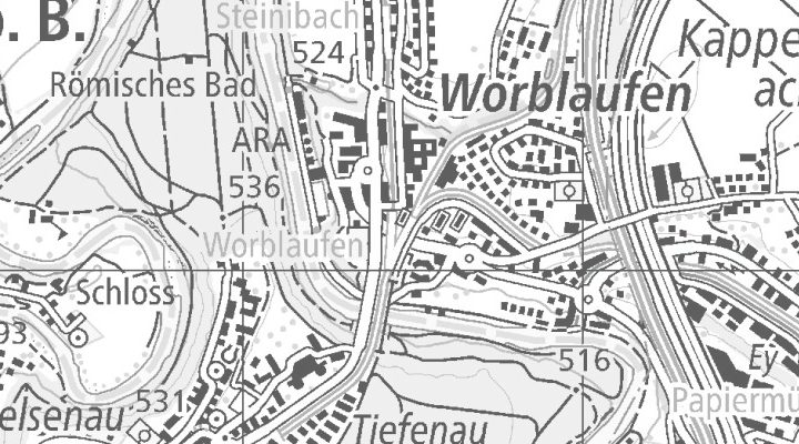 Kartenausschnitt: Tiefenaustrasse 2, 3048 Worblaufen