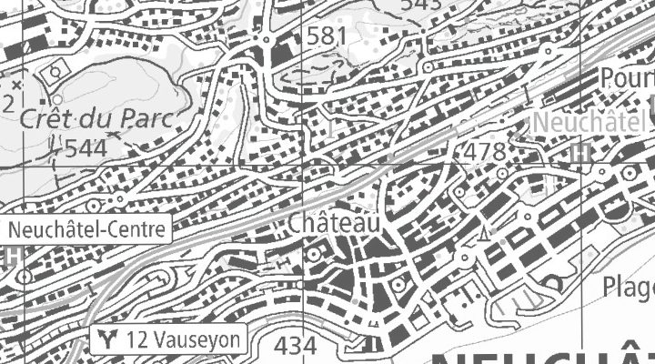 Kartenausschnitt: 2000 Neuchâtel