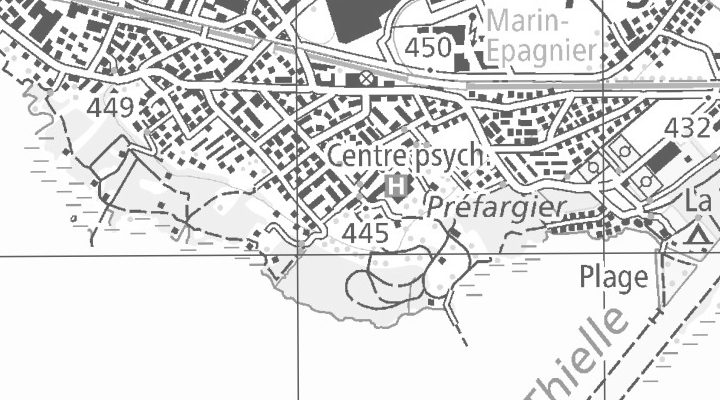 Kartenausschnitt: Préfargier, 2074 Marin-Epagnier