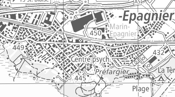 Kartenausschnitt: 2074 MARIN-EPAGNIER