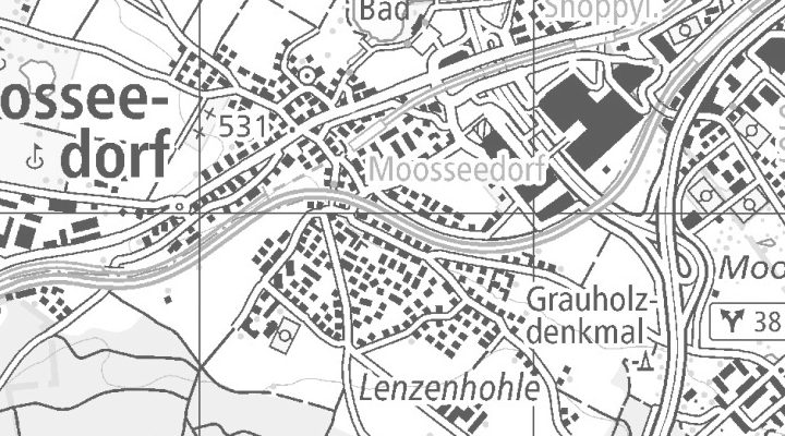 Kartenausschnitt: 3302 Moosseedorf