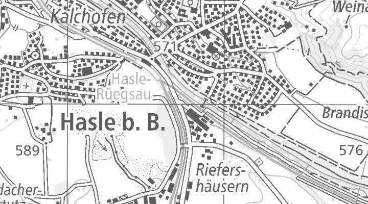 Kartenausschnitt: Riefershäusernstrasse 9, 3415 Hasle bei Burgdorf