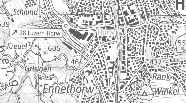 Kartenausschnitt: Grisigenstrasse 12, 6048 Horw