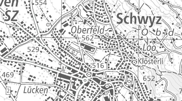 Kartenausschnitt: 6430 Schwyz