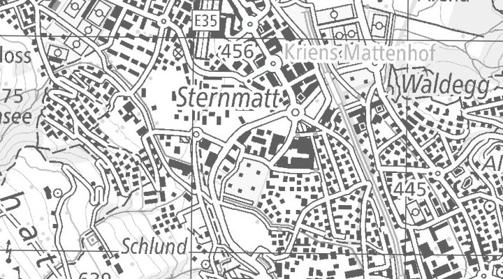 Kartenausschnitt: Grabenhofstrasse 1, 6010 Kriens