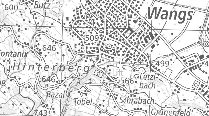 Kartenausschnitt: bahnhofstrasse 58, 7323 Wangs-Sargans