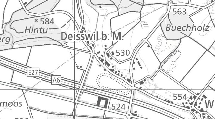 Kartenausschnitt: Moosrainweg 12, 3053 Münchenbuchsee, 3053 Muenchenbuchsee