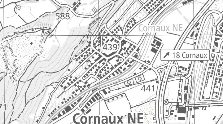 Kartenausschnitt: A Bugeon, 2087 Cornaux NE