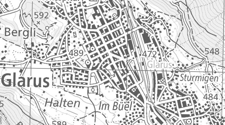 Kartenausschnitt: Hauptstrasse 21, 8750 Glarus