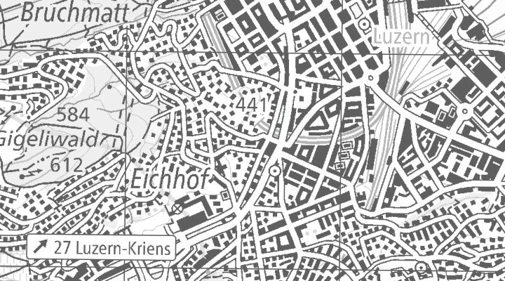 Kartenausschnitt: Guggistrasse 7, 6005 Luzern