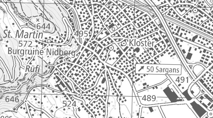 Kartenausschnitt: 8887 Mels