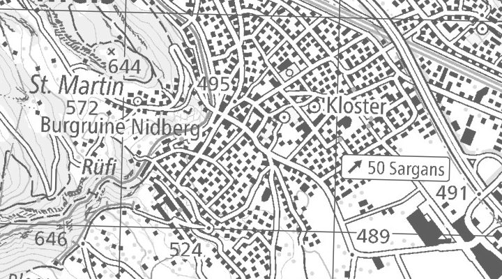 Kartenausschnitt: 8887 Mels