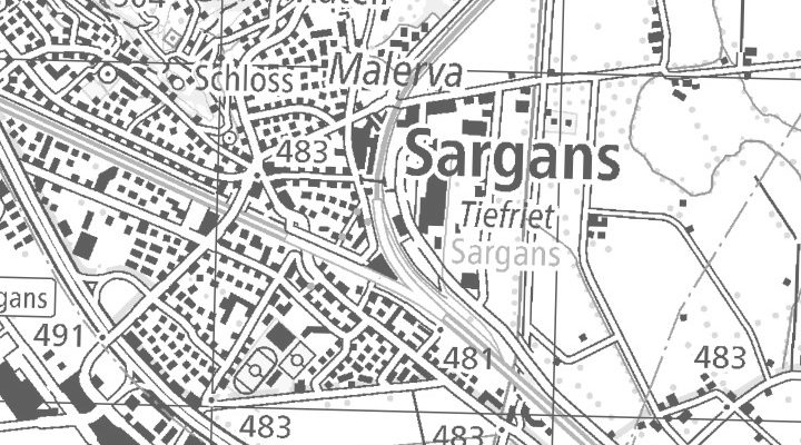 Kartenausschnitt: Tiefrietstrasse 18, 7320 Sargans