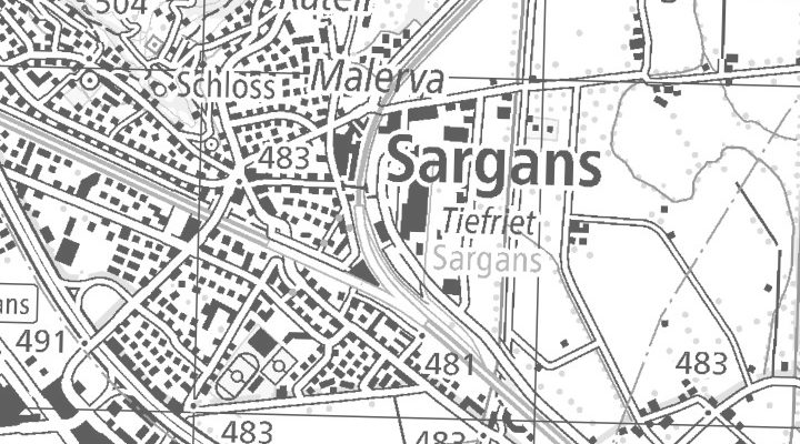 Kartenausschnitt: Tiefrietstrasse 7, 7320 Sargans