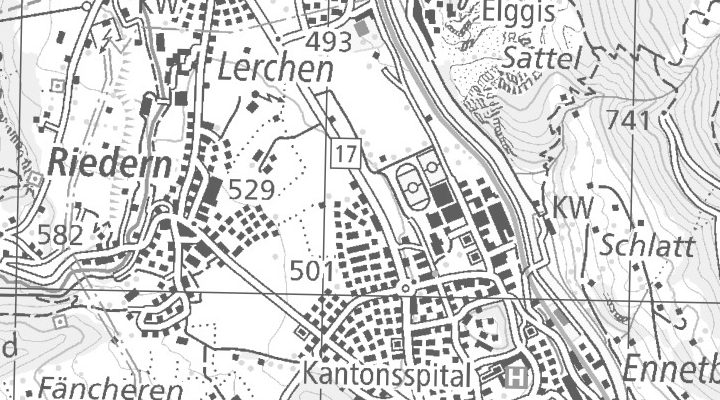Kartenausschnitt: Iseliguet 3, 8750 Glarus
