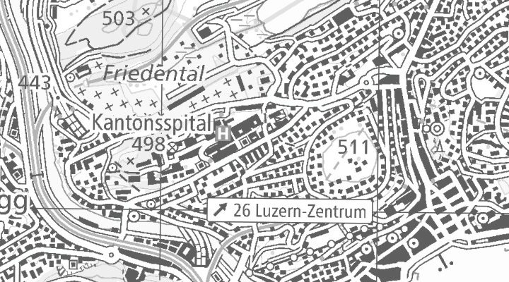 Kartenausschnitt: Kantonsspital 46, 6004 Luzern