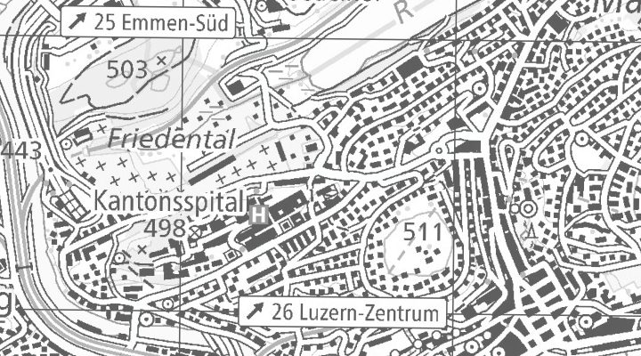 Kartenausschnitt: Friedentalstrasse 43, 6004 Luzern