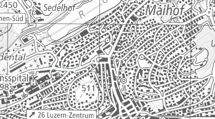 Kartenausschnitt: Maihofstrasse 1, 6004 Luzern