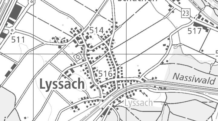 Kartenausschnitt: 3421 Lyssach, Schweiz, 3421 Lyssach
