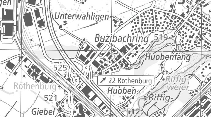 Kartenausschnitt: Buzibachring 10, 6023 Rothenburg