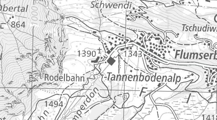 Kartenausschnitt: Molseralpstrasse 9, 8898 Flumserberg