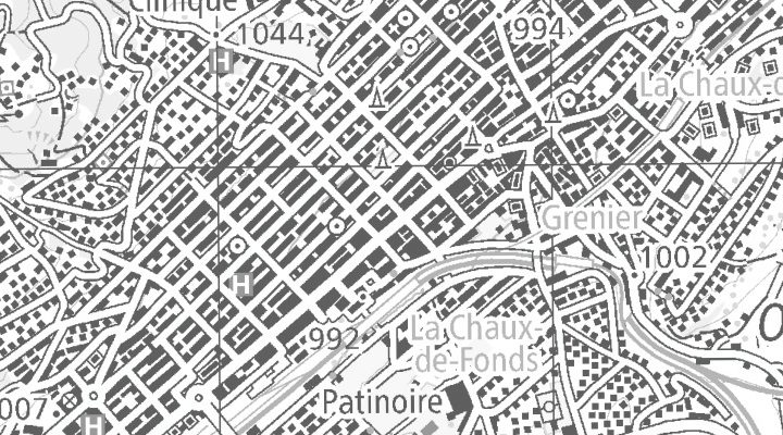Kartenausschnitt: 2300 La Chaux-de-Fonds