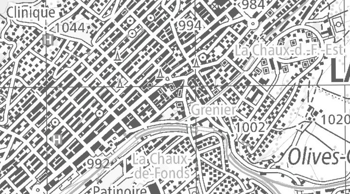 Kartenausschnitt: Rue de l'Arsenal 11, 2300 La Chaux-de-Fonds