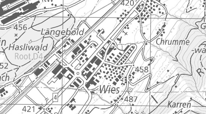 Kartenausschnitt: Oberfeld 19, 6037 Root
