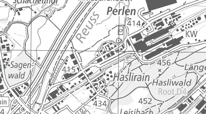 Kartenausschnitt: Dorfstrasse 35, 6035 Perlen