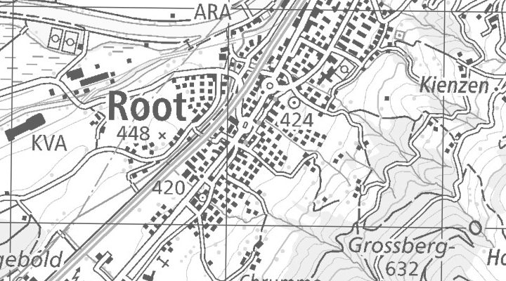 Kartenausschnitt: Oberfeld 11, 6037 Root