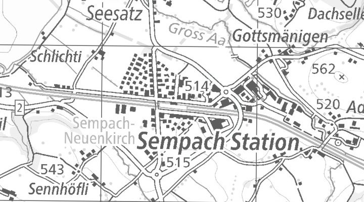 Kartenausschnitt: 6203 Sempach Station