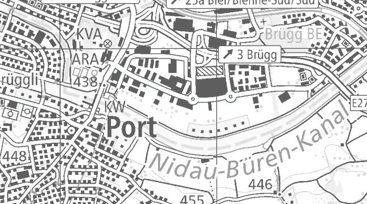 Kartenausschnitt: Erlenstrasse 27, 2555 Brügg