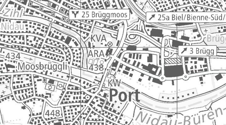 Kartenausschnitt: Portstrasse 37, 2555 Brügg