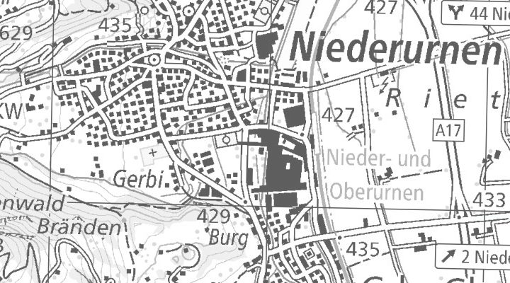 Kartenausschnitt: Eternitstrasse 3, 8867 Niederurnen