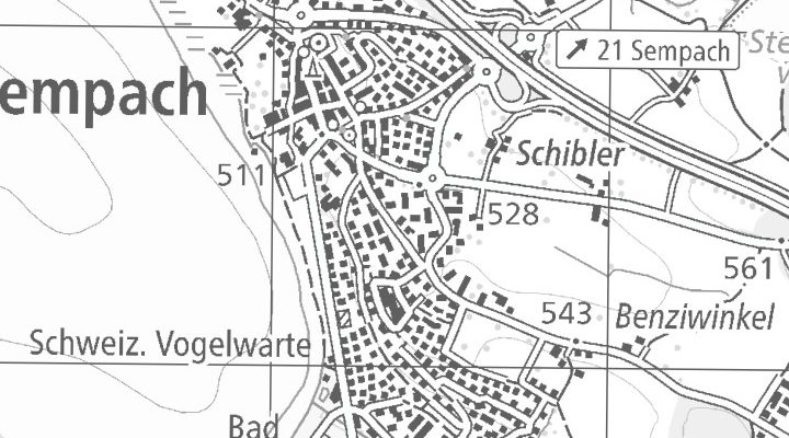 Kartenausschnitt: 6204 Sempach