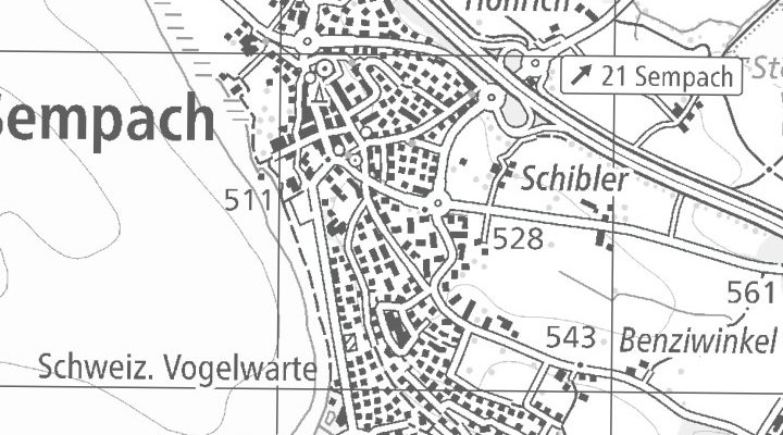 Kartenausschnitt: 6204 Sempach