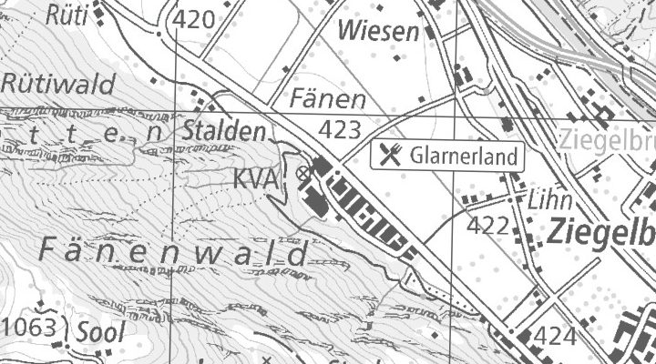 Kartenausschnitt: Im Fennen 1a, 8867 Niederurnen