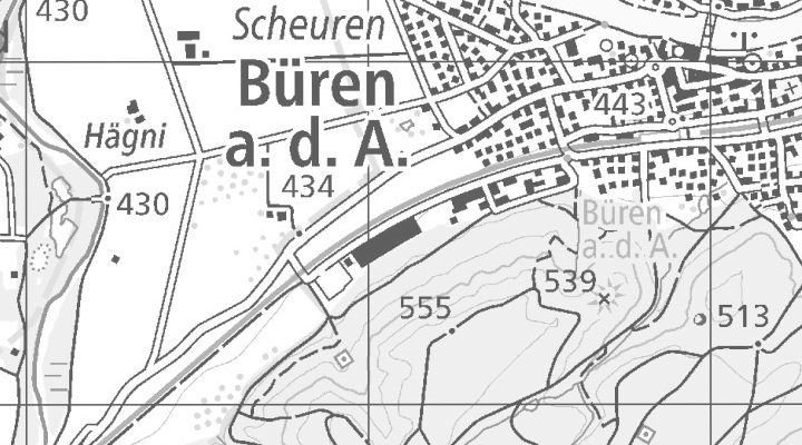 Kartenausschnitt: Industriestrasse 19, 3294 Büren an der Aare
