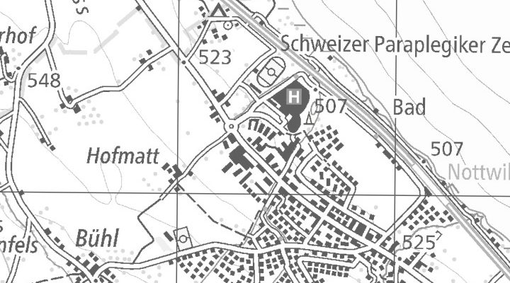 Kartenausschnitt: Guido A. Zäch Strasse 2, 6207 Nottwil