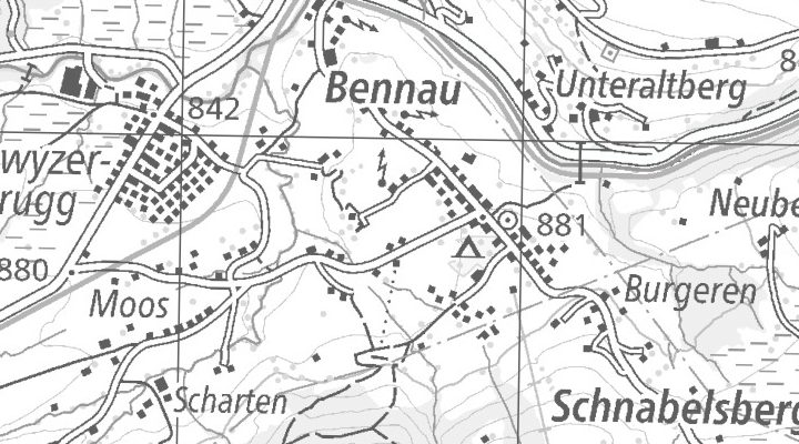 Kartenausschnitt: 8836 Bennau