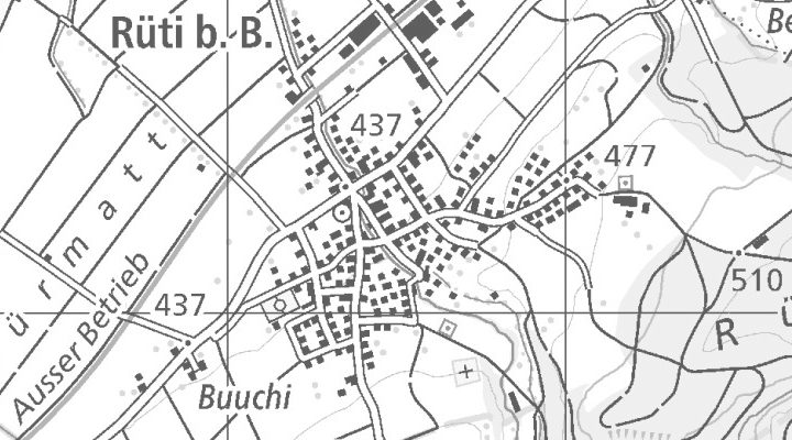 Kartenausschnitt: Industriestrasse 10, 3295 Rüti b. Büren