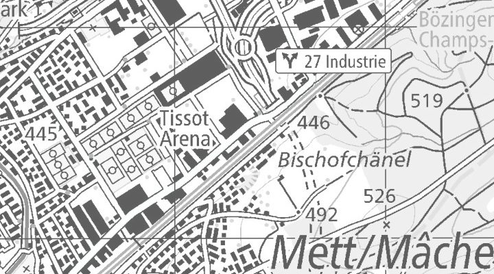 Kartenausschnitt: Längfeldweg 116a, 2504 Biel/Bienne
