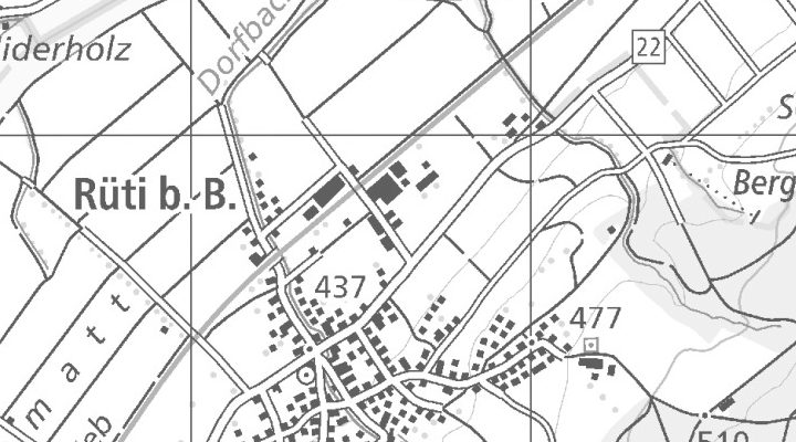 Kartenausschnitt: Industriestrasse 10, 3295 Rüti b. Büren