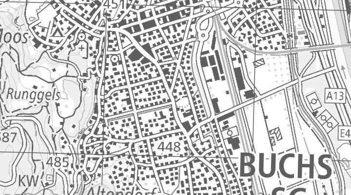 Kartenausschnitt: Grünaustrasse 2, 9471 Buchs