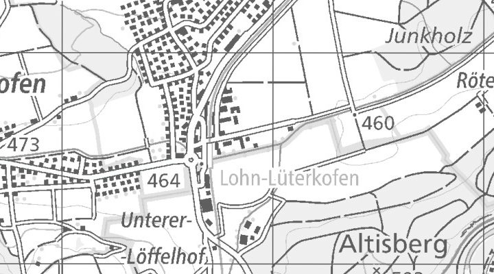 Kartenausschnitt: Bibernbachstrasse 12, 4573 Lohn-Ammannsegg