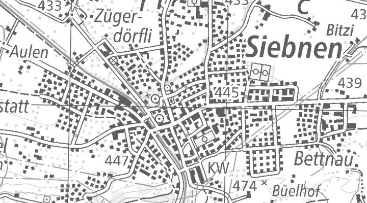 Kartenausschnitt: 8854 Siebnen