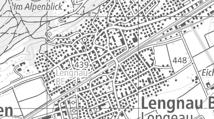 Kartenausschnitt: 2543 Lengnau