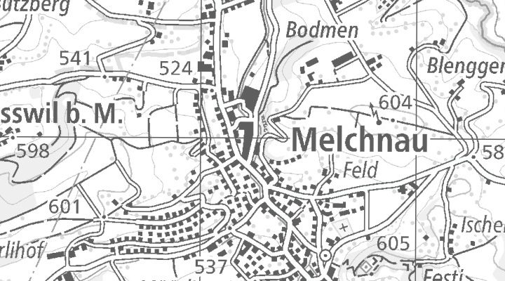 Kartenausschnitt: Berghofstrasse 1, 4917 Melchnau